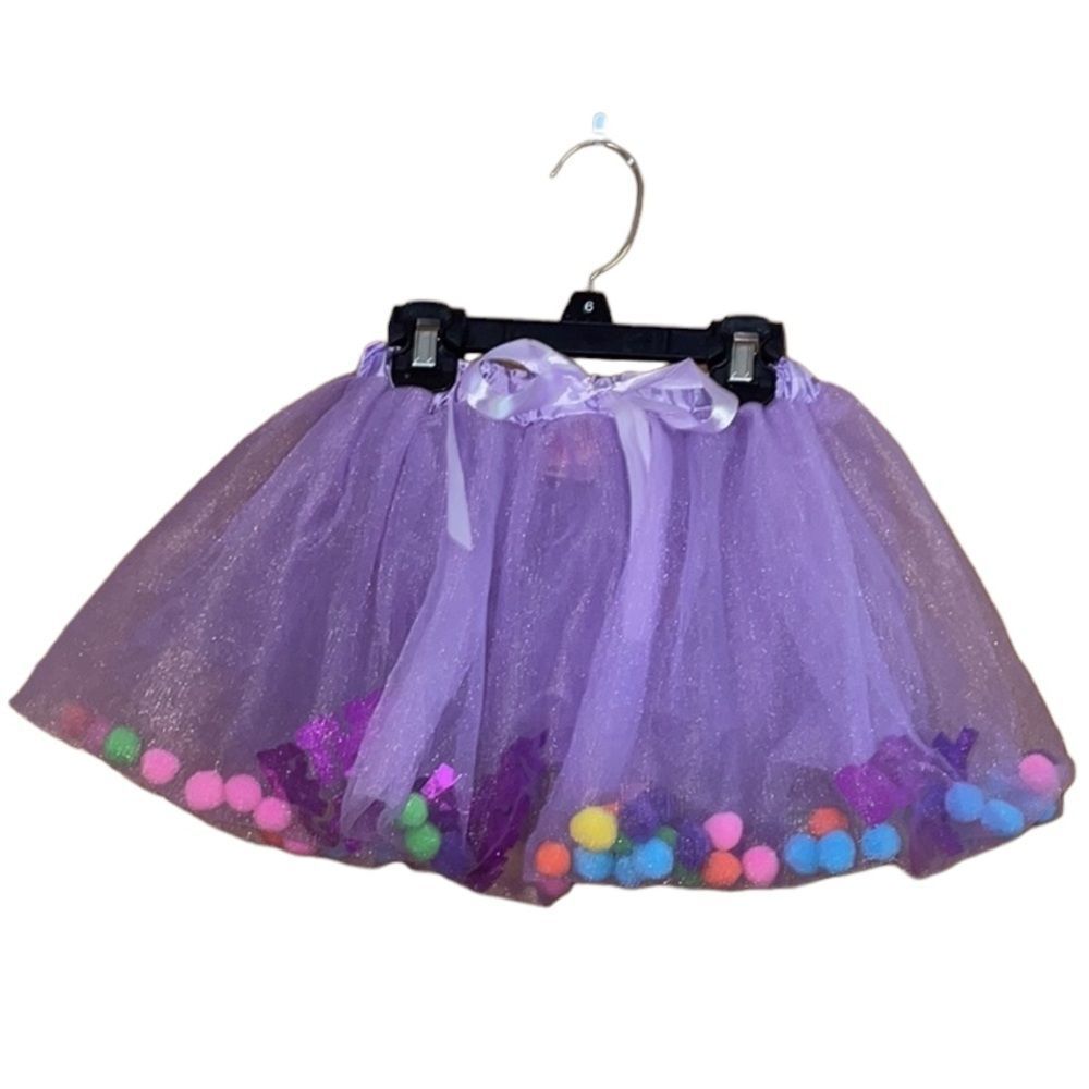 •PRINCESS EXPRESSIONS•TUTU “BIRTHDAY GIRL” SKIRT WITH COLORFUL POM-POM SIZE 4-6X